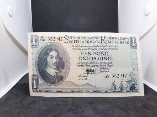 3rd Issue 1952 MH de Kock One Pound-Een Pond *Please Read*